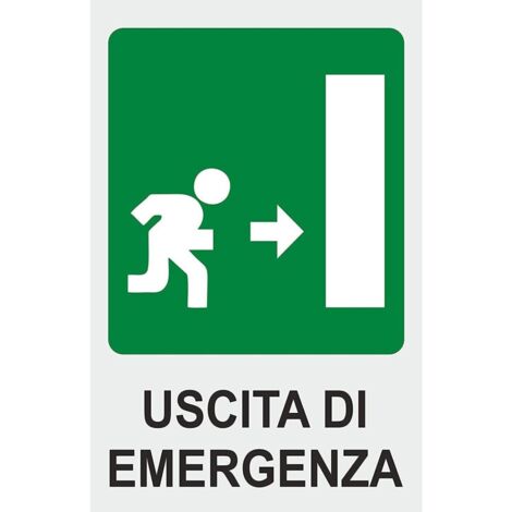 Cartello Segnale Uscita Emergenza Destra Adesivo