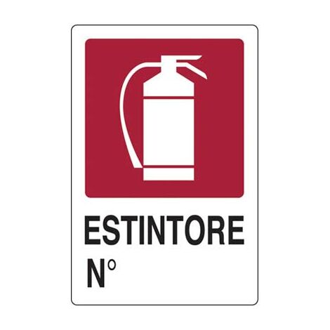CARTELLO SEGNALETICA ESTINTORE N. 20x30cm ANTINCENDIO SICUREZZA PLASTICA PVC 5PZ
