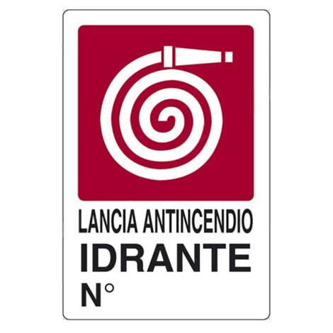 CARTELLO SEGNALETICA LANCIA ANTINCENDIO IDRANTE  - EUROSIGNALS
