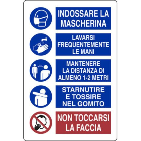 CARTELLO Segnaletica OBBLIGO Regole NORME Generali SICUREZZA PVC 20X30 cm UFFICI NEGOZI