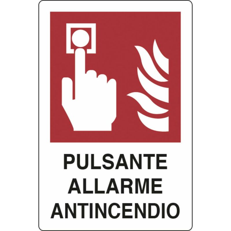 Image of AMA - Cartello segnaletica pulsante allarme antincendio 30x20
