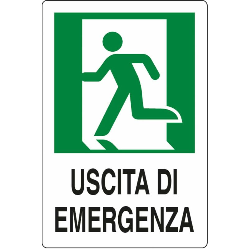 Image of Cartello segnaletica uscita di emergenza sinistra 30x20