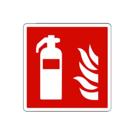 Cartello segnaletico antincendio, dim. 250x250 mm in alluminio piano spessore 0,5 mm. Pittogramma "ESTINTORE" CT208XFI