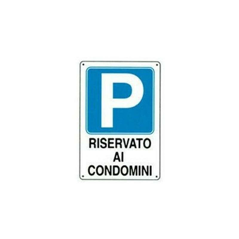 Image of Marca - cartello segnaletico cartelli segnaletici segnale in pvc esterno cm 20X30 10492V parcheggio riservato (28421)
