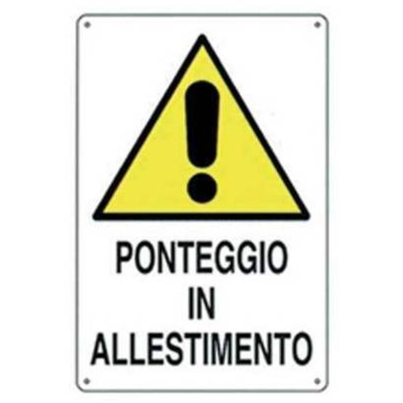 Cartello Alluminio PIXLEMON "Edificio Pericolante" | Dimensioni 50x35 Cm, Rettangolare, Per Cantieri E Sicurezza