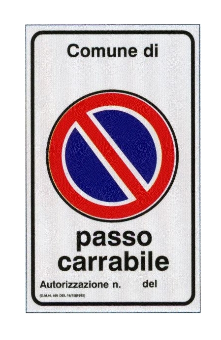 Image of EAC - Cartello Segnaletico - Segnaletica Passo Carrabile in Alluminio 40x60 cm