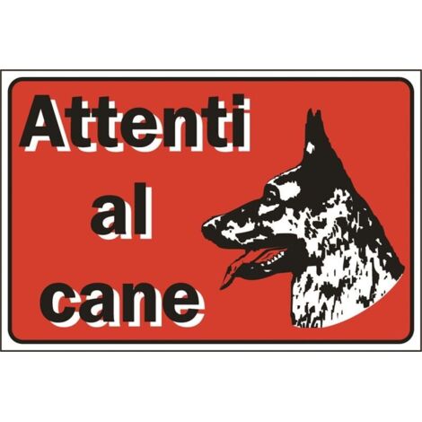 Cartello segnaletico targa tabella pvc attenti al cane attenzione 20x30