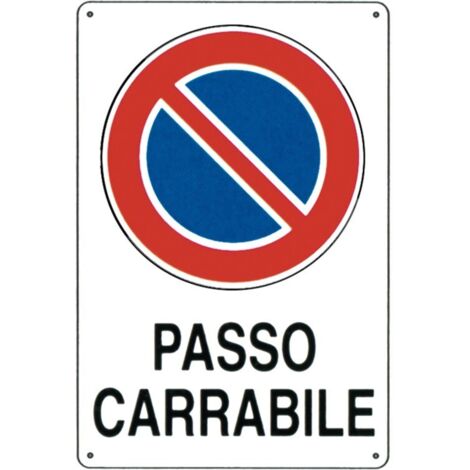 Cartello segnaletico targa tabella pvc plastica passo carrabile 20x30