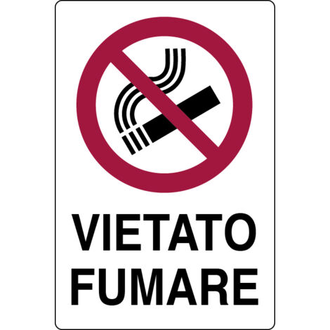 CARTELLO SEGNALETICO VIETATO FUMARE  cm. 20x30 10.00 pz
