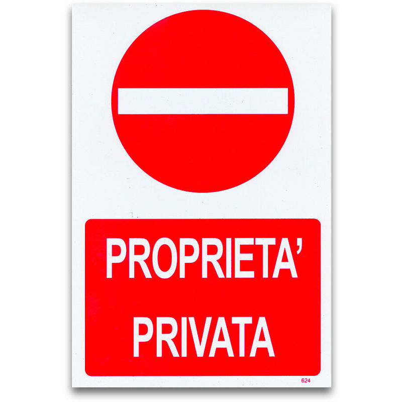 Image of Cartello targa proprieta' privata sicurezza segnaletica pvc 20 x 30 cm