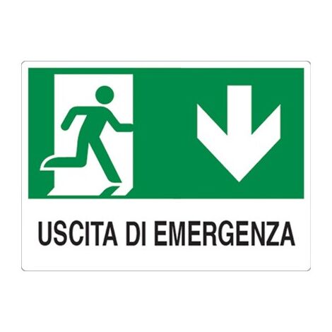 Cartello uscita di emergenza cm 20X30