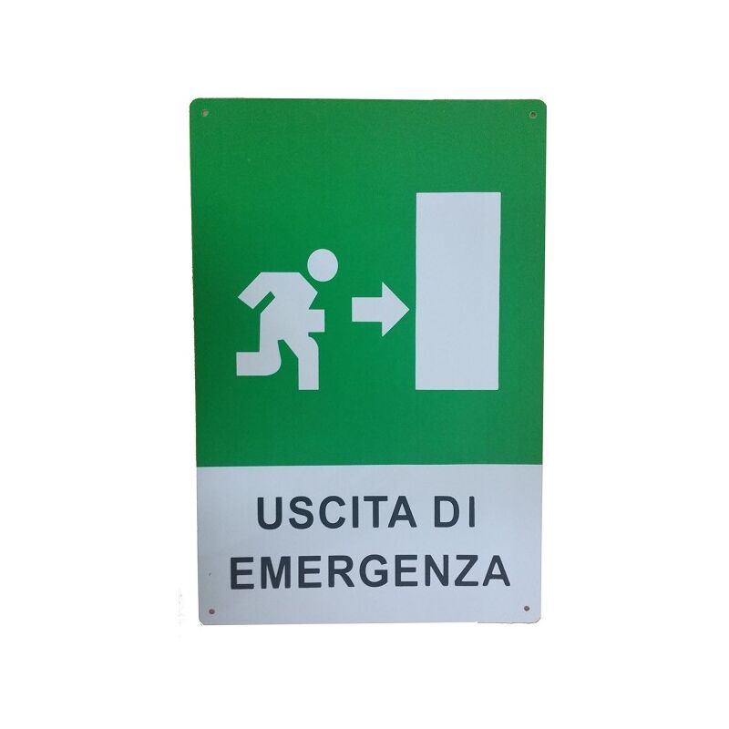 Image of Trade Shop - Cartello Uscita Di Emergenza Freccia a Destra Segnaletica Direzionale Sicurezza