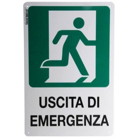 CARTELLO USCITA EMERGENZA 20x 30 PLASTICA