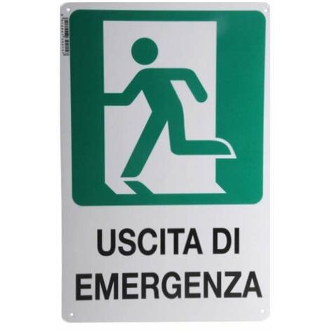 CARTELLO USCITA EMERGENZA SX 20x 30 PLASTICA