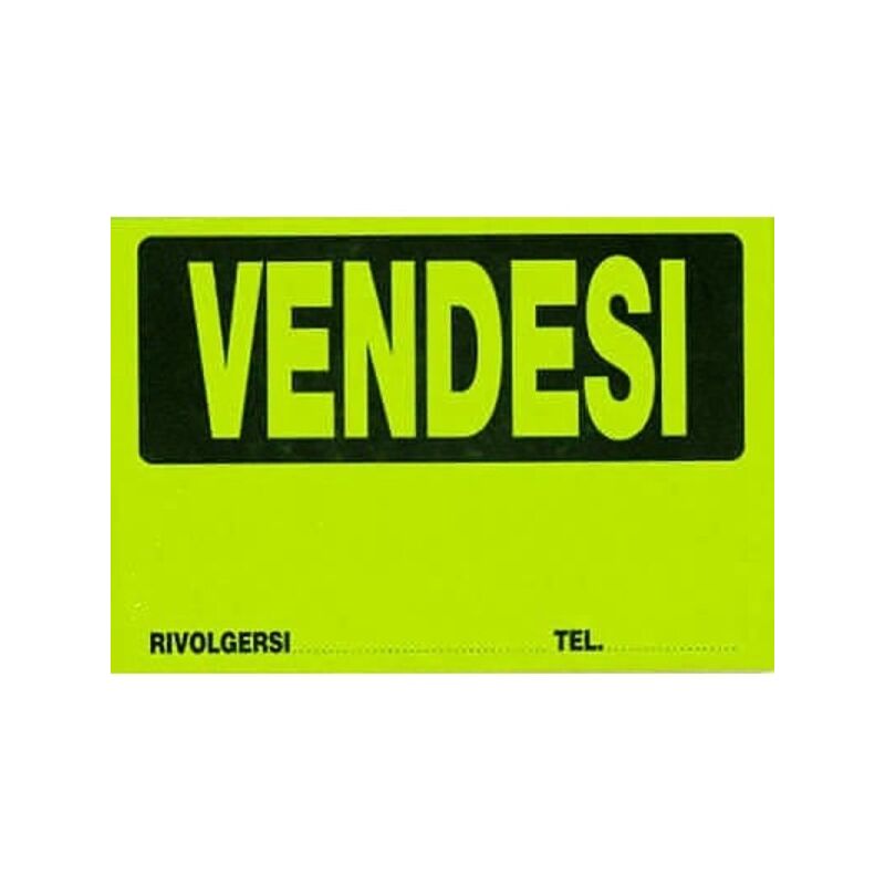 Image of Trade Shop Traesio - Trade Shop - Cartello Vendesi Plastificato Con Scritta 30 x 20 Cm Segnaletico