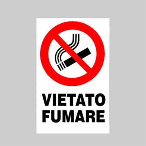 Cartello 'vietato fumare' 20x30 cm (10 pezzi)
