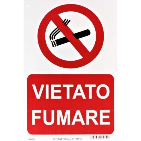 Cartello Vietato Fumare Letterfix 20x30 cm PVC
