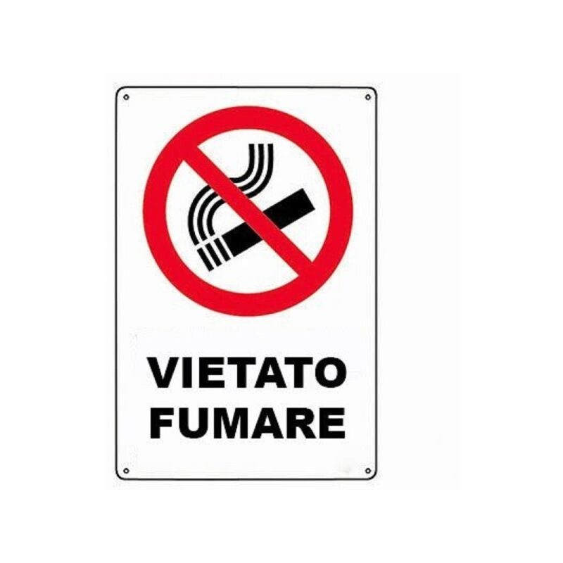 Image of Trade Shop - Cartello Vietato Fumare Segnaletica Direzionale Sicurezza Avvertimento Plastificato