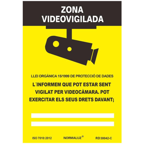 EV 4 Cartelli Videosorveglianza Adesivi Area Videosorvegliata In PVC