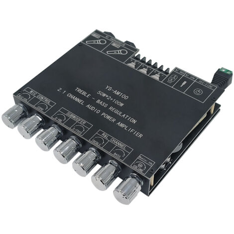 Cartes Amplificateurs Audio 2.1 Ch BT 5.1 AUX USB App YS-AM100 Metal/Plastique 134x135x25mm