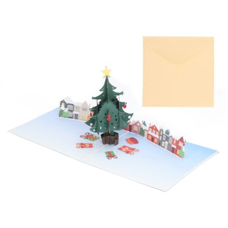 Cartes de Vœux 3D Noël Pop-up Artisanales avec Enveloppe pour Cadeaux et Fêtes