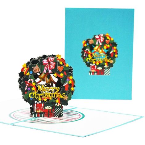 Cartes de vœux de Noël avec enveloppe, motif sapin de Noël 3D pour carte pop-up