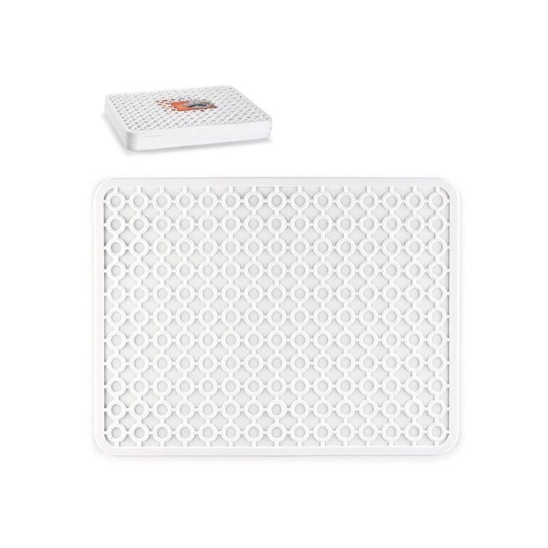 tapis rectangulaire en plastique pour évier de cuisine blanc 1192001