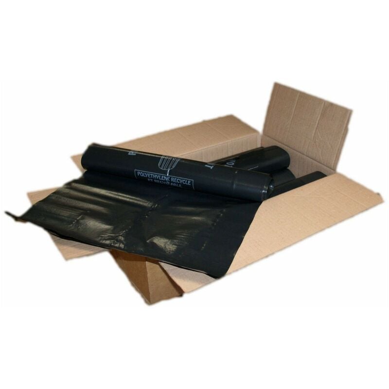 Carton 100 sacs poubelle noir 130L 80X120 70 microns