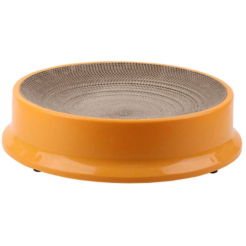 Carton A Gratter Pour Chat, Tampon A Gratter Ovale En Carton Ondule, Lit De Salon A Gratter Pour Chat, Panneau De Recyclage Durable, Orange