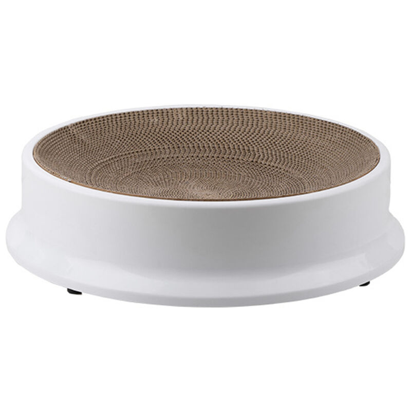 Carton A Gratter Pour Chat, Tampon A Gratter Ovale En Carton Ondule, Lit De Salon A Gratter Pour Chat, Panneau De Recyclage Durable, Blanc