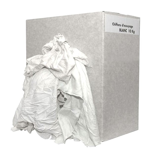 Dulary - Carton chiffons blanc recyclé 10 kg