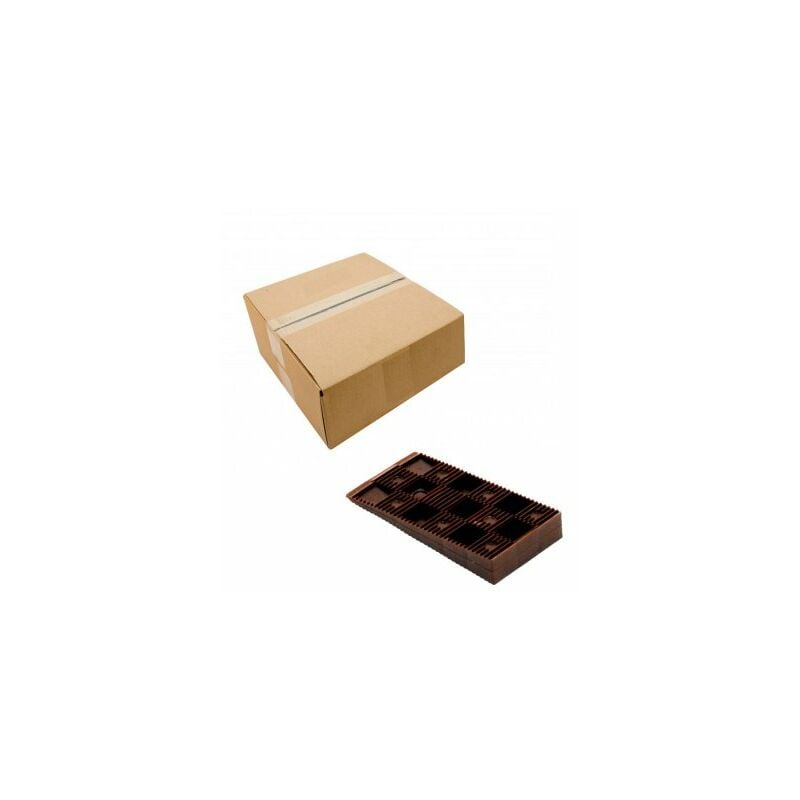 Boîte 100 cales crantées marrons 90 x 45 x 15 mm ( 12 à 30 mm ) Edma