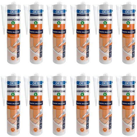 Carton de 12 GEBSICONE S cartouche 310 ml translucide