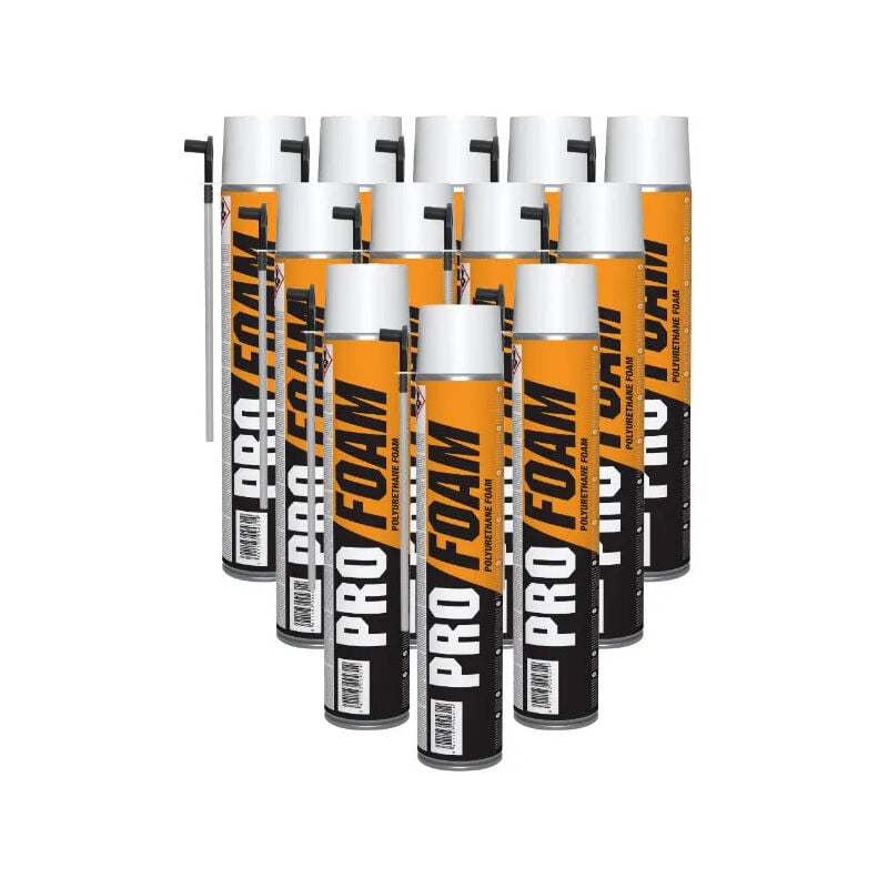 Carton de 12 mousses expansives polyuréthanes PRO FOAM, PU manuel, 700 ml