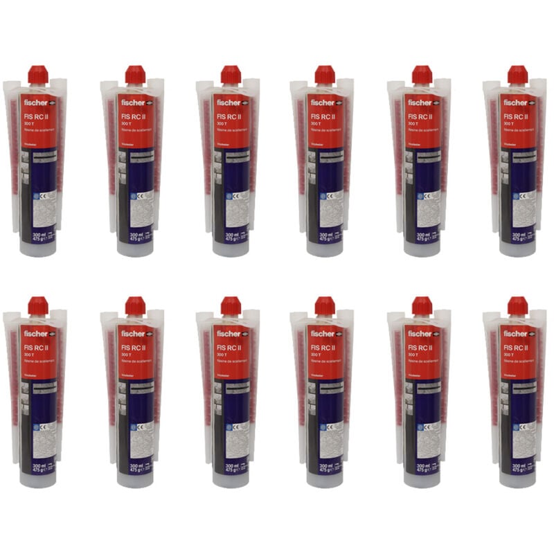 Carton de 12 Résines Hybride de scellement de fer à béton fis rc ii 300 t - 300ml Fischer