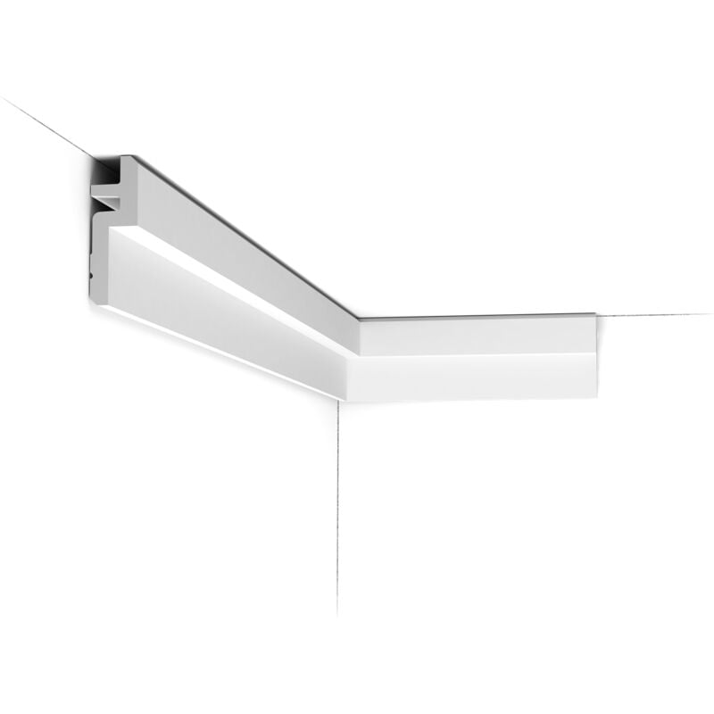 C394 steps Corniche cache tringle à rideau -9,5x3,1x200cm (h x p x l) moulure décorative a l unité