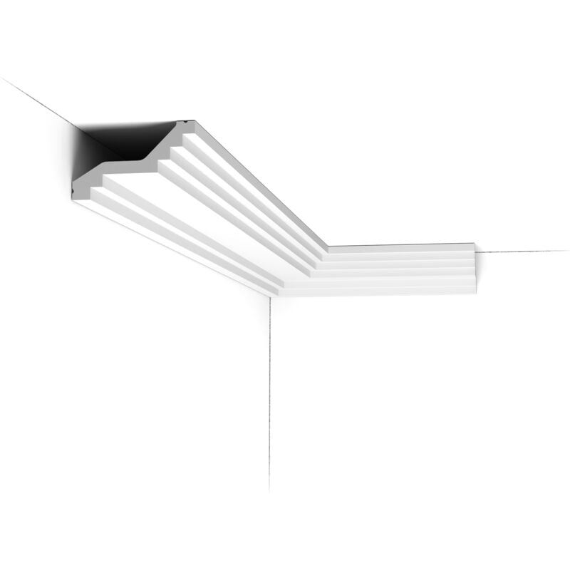 C400 Corniche plafond polyuréthane Orac Decor Luxxus - 6x10x200cm (h x p x l) - moulure décorative Pack 2 pièces