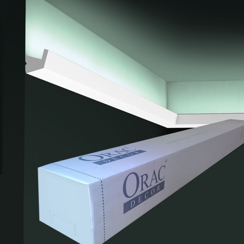 CX189 Corniche pour éclairage indirect Orac Decor - 2,7x2,7x200cm (h x p x L) - moulure décorative polymère Carton 8 pièces