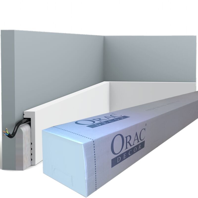 Orac - SX171 Plinthe de rénovation Decor - 10x2,2x200cm (h x p x l) - surplinthe décorative polymère Carton 8 pièces , a peindre