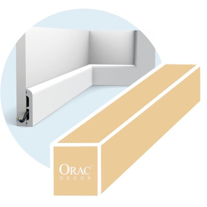 SX183 cascade Plinthe Orac Decor 7,5x1,3x10cm (h x p x l) - plinthe décorative polymère Carton complet , RAL9003