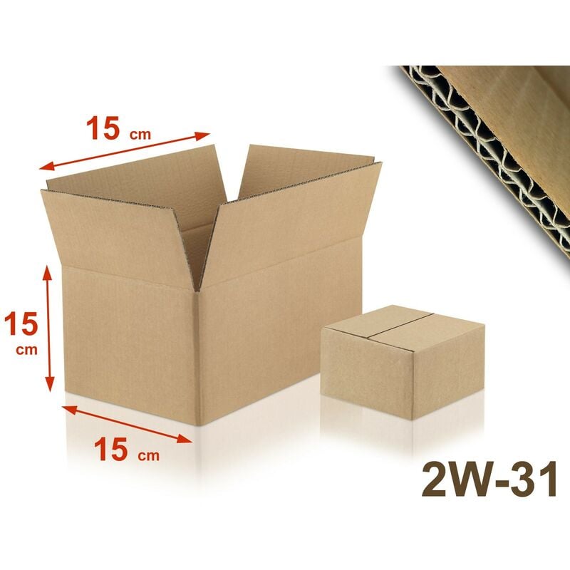 Lot de 50 Cartons double cannelure 2W-31 format 150 x 150 x 150 mm