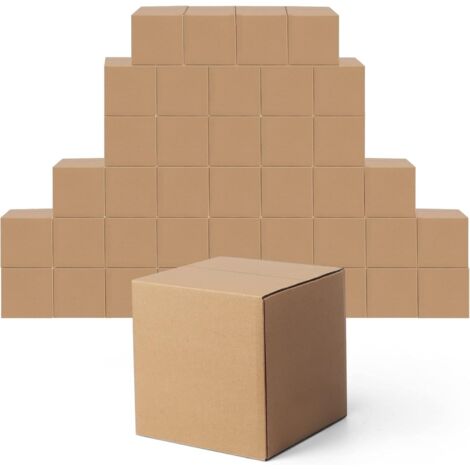 Carton Emballage Colis 15.3X15.3X15.3cm cm, Lot de 40 Boites Carton d'Expédition en Marron