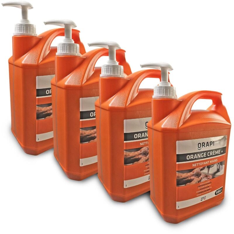 Carton savon nettoyant main, orange creme + atelier- 4x5l