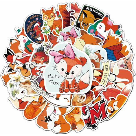 Cartoon Fox Aufkleber für Laptop 50PCS, Cartoon Tier Aufkleber für