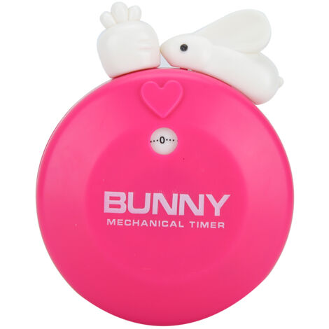 Cartoon Rabbit Mechanical Manual Kitchen Cooking Timer Alarm Reminder Timepiece Countdown ToolRose Red