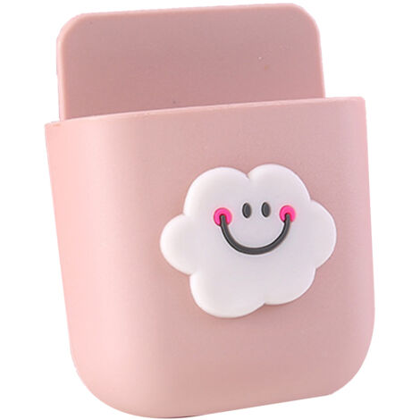 Cartoon Storage Box Wall Mounted Storage Container Cute Phone Storage Box for Home Decoration(Pink Cloud Pattern )