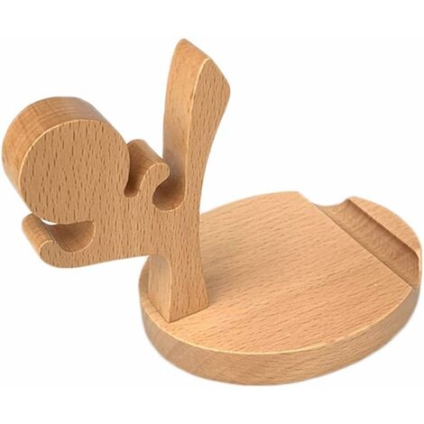 Cartoon Téléphone Mobile en Bois Support Pad Tablet Bureau Phone Pad Tablet Stand Holder Bureau de Remplacement pour Samsung Smartphone Support
