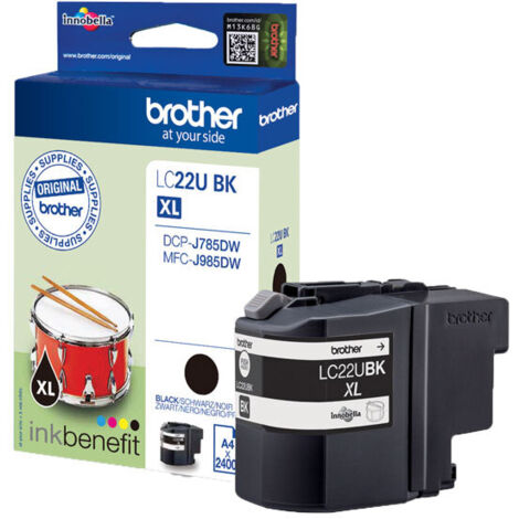 Cartouche Brother LC22U noire pour imprimante jet d'encre