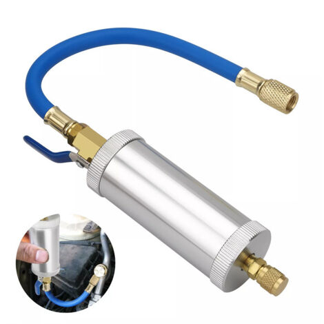Cartouche/chargeur de remplissage d'huile frigorifique en stock pour le chargement de réfrigérant de climatisation automobile, convient pour R134A et R12.