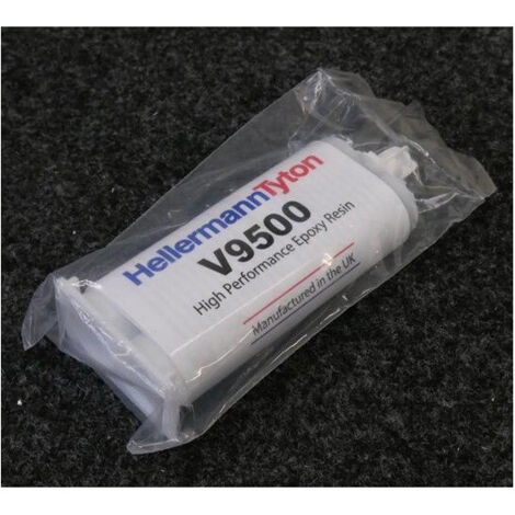 Cartouche d'adhésif noir bi-composant 150°C en cartouche 50g résine Epoxy noir V9500 HELLERMANN